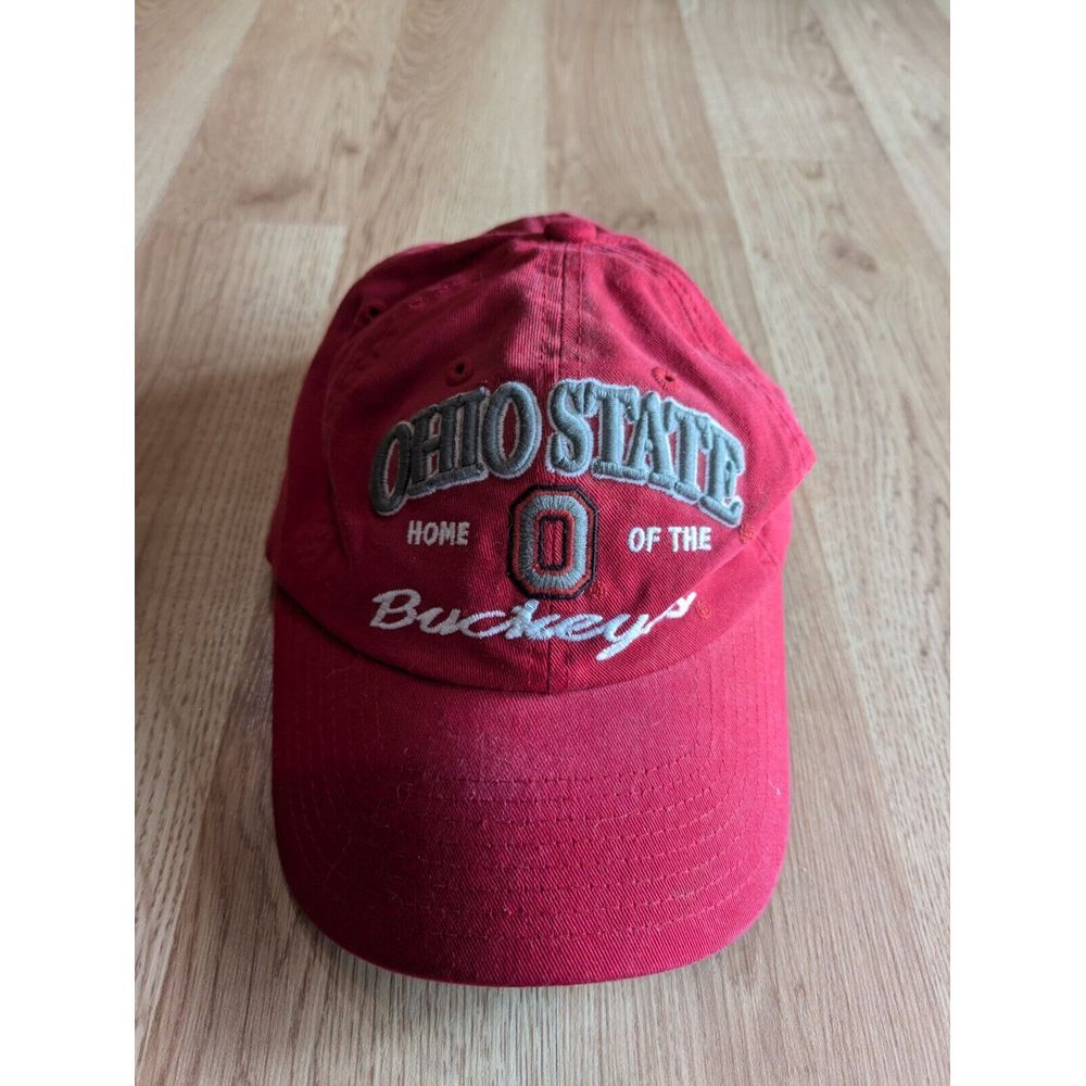 Ohio State Home of The Buckeyes Red‎ Baseball Cap Hat Adj. Adult Size Cotton